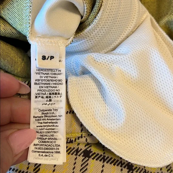 Tory Burch Tory Sport plaid Golf pants, yellow, size 4. NWOT - Picture 14 of 16